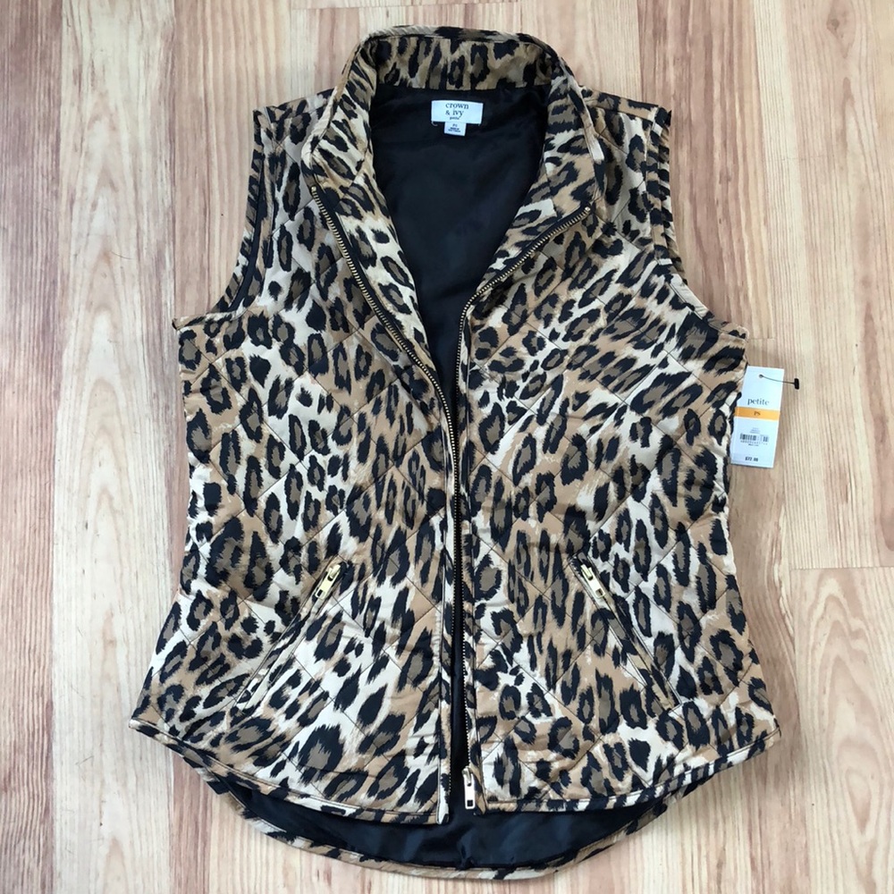 Animal Print Puffer Vest